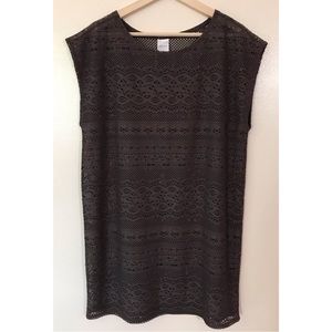 Merona• M • Swim Cover Up Brown Sleeveless Open Knit